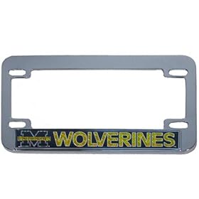 Michigan Wolverines Hologram Chrome Motorcycle License Plate Frame