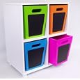 Children's Cube storage unit with colourful chalkboard Bins