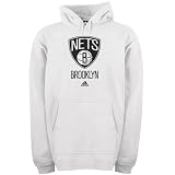 NBA adidas Brooklyn Nets Primary Logo Pullover Hoodie Sweatshirt - White (X-Large)