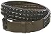 Brown 3 Row Pyramid Studded Leather Belt with Black Studs