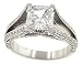 3 Sided Pave Diamond Engagement Ring .57cttw (cz ctr)