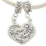 MOTHER DAUGHTER Bead Charms fits Pandora and Chamilia Bracelet GIFT BOXED