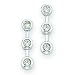 3 Diamond Earrings 1/4 ct. Bezel Set in 10K White Gold