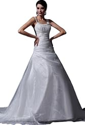 Organza Mermaid Scoop Neck Evening Dress/Wedding Dress  with a Court Train 