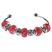 Hugs and Flowers for Pandora Style Beads on Sterling Silver Plated Twist End Bangle (1)