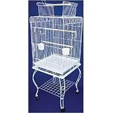 Brand New Parrot Bird Cage Cages Play W Stand On Wheels L24xW16xH58 *White*