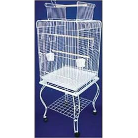 Brand New Parrot Bird Cage Cages Play w/Stand 24x24x63-0224WHT