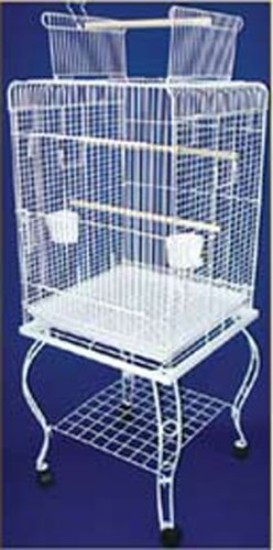 Brand New Parrot Bird Cage Cages Play W/Stand On Wheels L24xW16xH58 *White*
