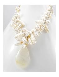 White (Natural) Japanese silk cord Dyed Fresh Water Pearls Necklace