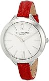 Stuhrling Original Vogue 975 Women's Quartz Watch with White Dial Analogue Display and Red Leather Strap 975.02