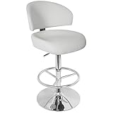 LumiSource Regent Hydraulic Barstool, White
