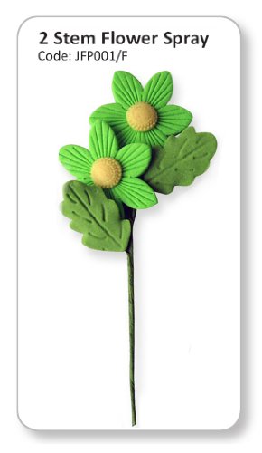 JEM Two Stem Flower Spray Dark Green