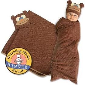 Sozo Baby Monkey Swaddle Blanket & Cap Set