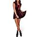 Sheoutfit Women's Hot Velvet Short Sleeve Cheerleader Skirt Dress