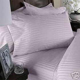 Egyptian Cotton 800 Thread Count Steen Stripe 7 Pcs Sheet Set & Duvet Cover Set Combo Lavender Full