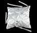 Ivory sequin and beaded square ring cushion with ribbon detail