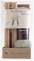 Weave and Hook Knitting Board 10" Moss Green Scarf Kit with Yarn, DVD & Pattern