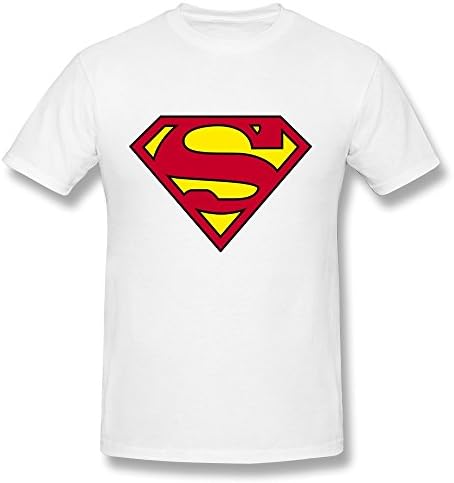 FZZS Men's Superman Logo T Shirt Medium White