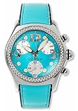 Corum 396-257-47-F167FH30R Bubble XL Turquoise Dial Leather Over Rubber Women's Chronograph Watch