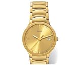 Rado R30527253 Watch Centrix Mens - Gold Dial Goldtone Stainless Steel Case Quartz Movement