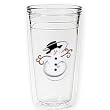 Whimsical Snowman 12 oz Slimline Insulated Beverage Tumbler, Clear