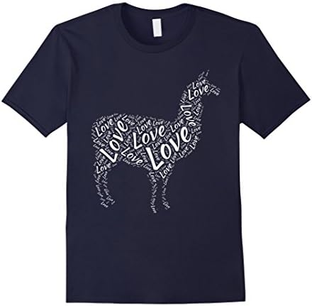 Men's Love Llama Shirt, I Love Llamas T-Shirt Graphic Tee Large Navy