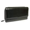 Black Faux Hide Flap Clutch