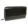 Black Faux Hide Flap Clutch