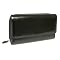Black Faux Hide Flap Clutch