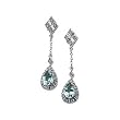 14K White Gold Aquamarine and Diamond Earrings