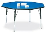 Kydz Activity Table - Octagon - 48" X 48", 24" - 31" Ht - Oak - School & Pl ....