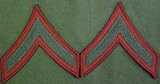 Green on Red USMC Chevrons - Private First Class - Male