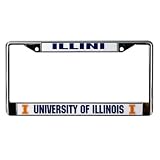 Express Illinois Fighting Illini Chrome License Plate Frame