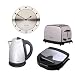 Hinari Elipse STPKT06 Stainless Steel Quad Pack 1.8L Jug Kettle With Filter, 2 Slice Toaster, Double Sandwich Maker, Clock