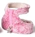 PINK - Soft Pink Cowboy Dog Adjustable Harness with Chrome Star Charm - XX-SMALL