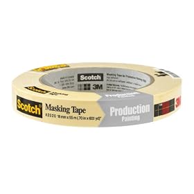 3M 2020 Scotch Masking Tape for Production Painting, 3/4-Inch x 60-Yard, 1-Pack