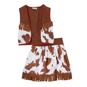 Classic Brown Cowgirl Costume Vest & Skirt Size 4/6 Toys