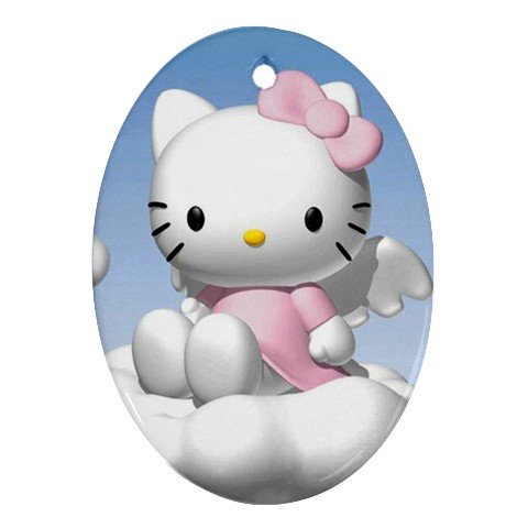 Oval Ornament (2-Sided) of Hello Kitty On Cloud