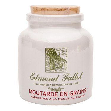 Fallot French Authentic Dijon Old Fashioned Grain Mustard in Stone Jar Crock 9 oz by Edmond Fallot