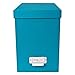 Bigso John Paper Laminate Desktop File Storage Box, Thin Label Frame, Turquoise