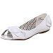 MIA Women's Buttercup Peep Toe Flat,White,10 M US