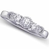0.50 Ct.T.T. Round Brilliant Cut Diamonds, 14Kt. White Gold. Diamond Anniversary Ring