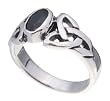 SilverBin Sterling Silver Oval Onyx Celtic Knot Style Ring