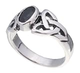 SilverBin Sterling Silver Oval Onyx Celtic Knot Style Ring