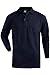 Edwards Unisex Long Sleeve Pique Polo/Pocket Shirt -  Medium - Navy