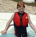Splash about neoprene Float Jacket with adjustable buoyancy: Red & Navy, 1 to 3 years