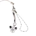 Hand Crafted Cellular Phone Charm - Mouse Head - Clear/Black