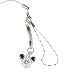 Hand Crafted Cellular Phone Charm - Mouse Head - Clear/Black