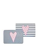 Boltze Set Alfombra de Baño 2 Uds. Lay Gris/Rosa