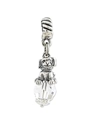 Sterling Silver s Dog W/ Swarovski Elements Dangle Bead by Reflection Beads, Best Quality Free Gift Box Satisfaction Guaranteed